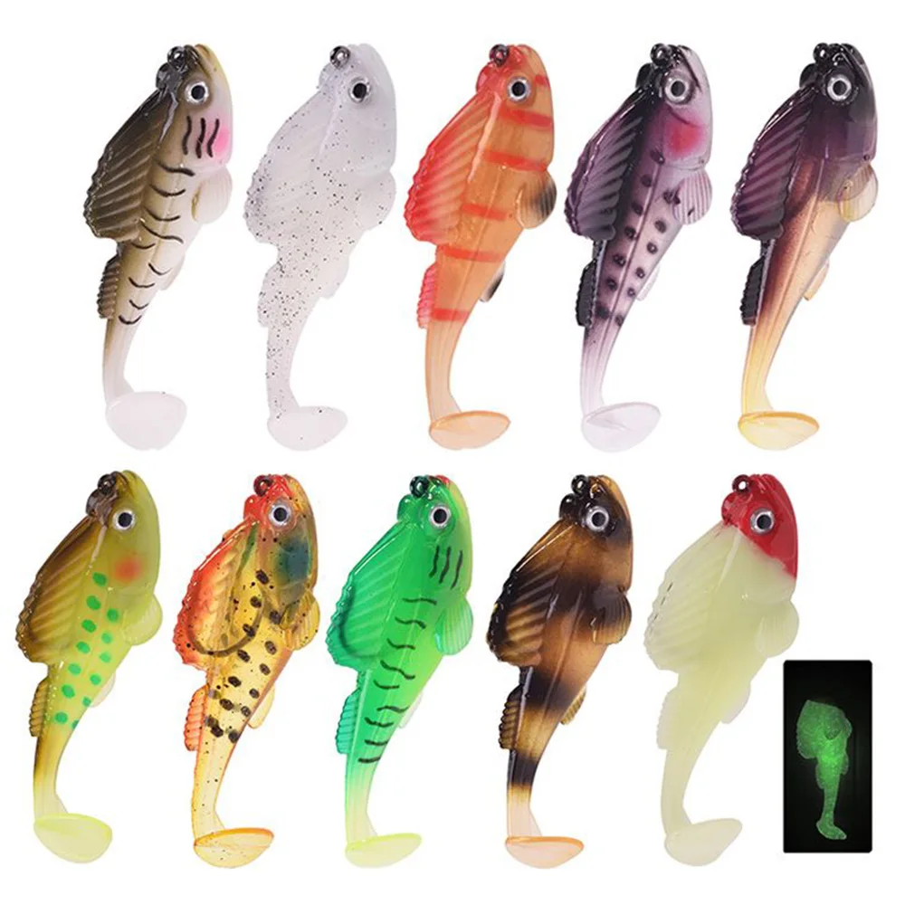 10pcs Silicone Dark Sleeper Fishing Lure 6.5cm 12g 9cm 22g Jig Wobbler Soft Bait for Pike Bass Shad Perch Swimbait Pesca Tackle