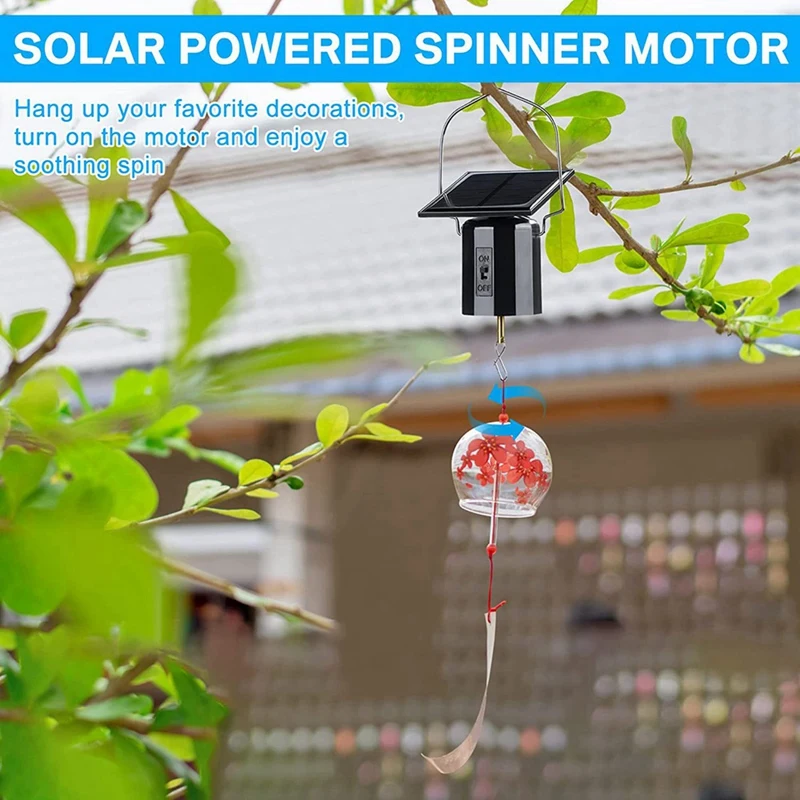 4Pcs Solar Powered Wind Spinner Motor Solar Energy Hanging Rotating Motor Revolving Wind Chime Spinner Motor Kits For Display