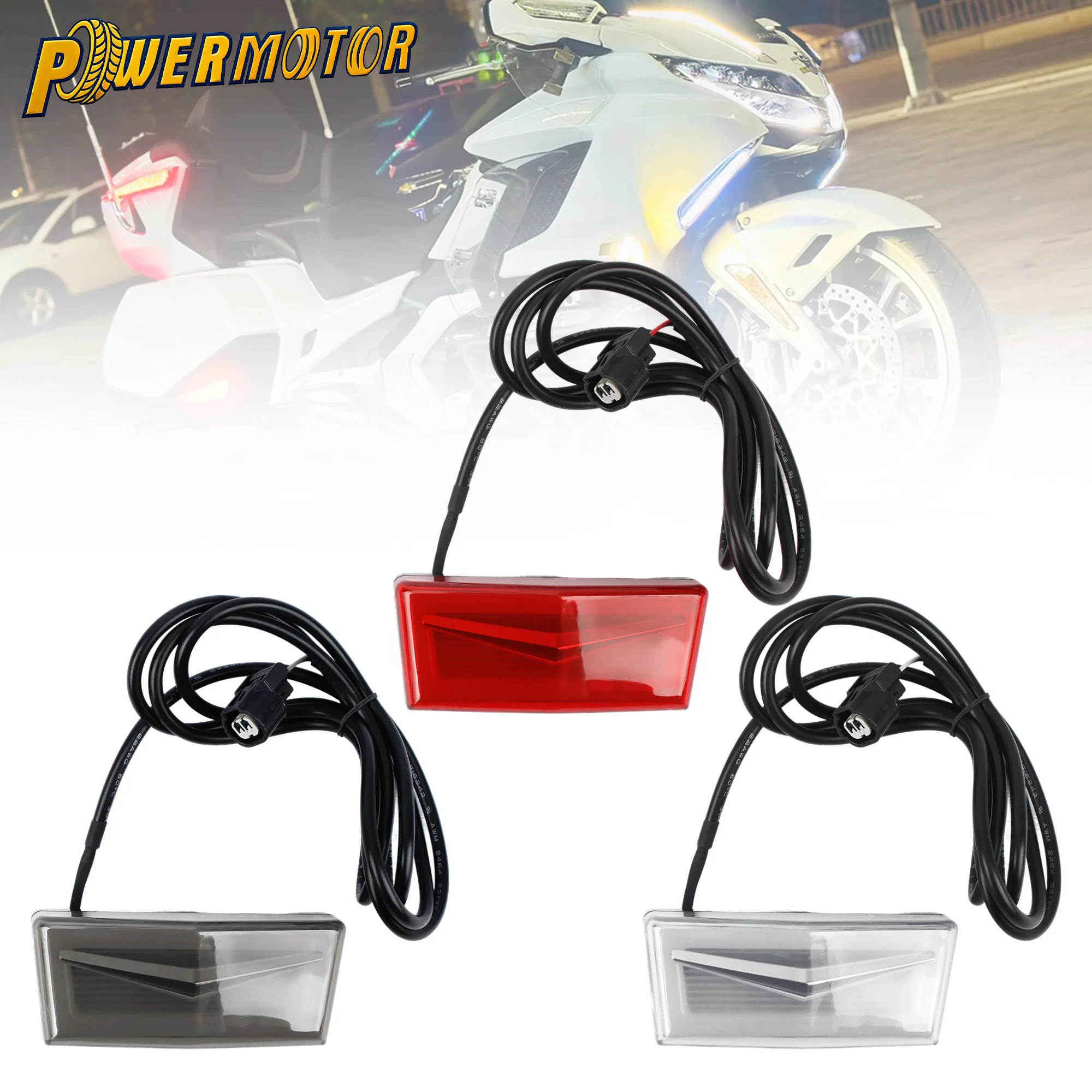 

For Honda Gold Wing 1800 Motorcycle Rear Trunk LED Lights Tour DCT 2018 2019 to 2024 2025 Taillight License Plate Light Parts