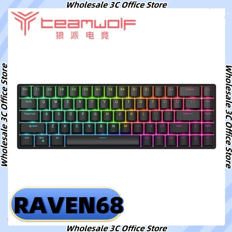 

Teamwolf Raven68 8k Mechanical Keyboard Magnetic Switch Quick Trigger Wired Gaming Keyboard Valorant Gamer Pc Accessories Office