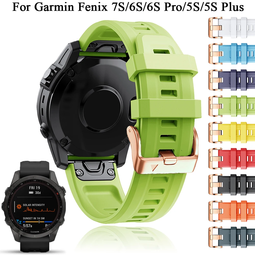 

20mm Smart Watch Band Wrist Strap For Garmin Fenix 7S 6S Pro 5S Plus Silicone Watchbands Replacement Fenix 6SPro 5SPlus Bracelet