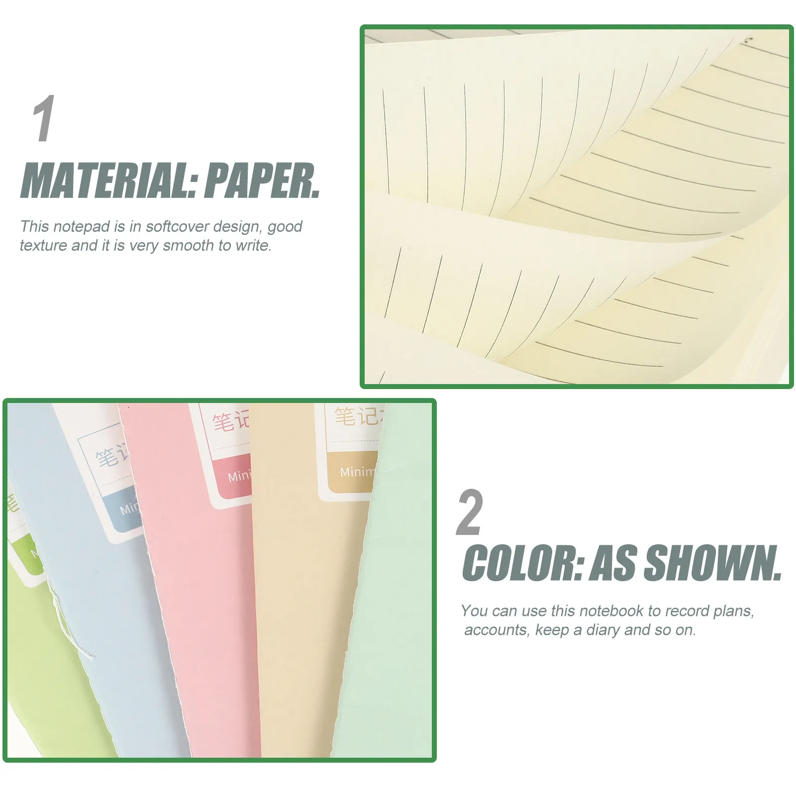 5Pcs B5 Journal Notebook Premium Smooth Paper Writing Notepad Diary Book Students Stationery Travel Planning Accounts