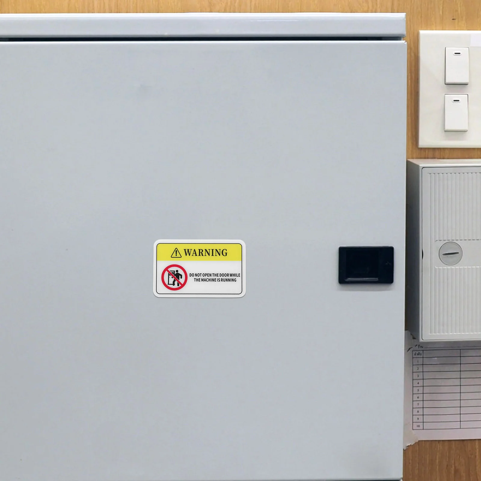 

10pcs Do Not Open The Door While The Machine Is Running Stickers For Mechanical Equipment Safety Labels For Industrial Use