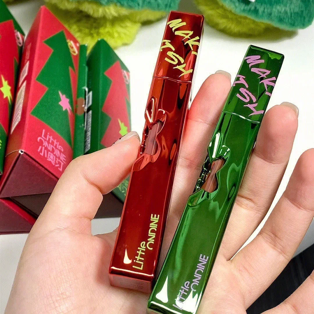 

Little Ondine Flower Heart Korean Lipstick Matte Velvet Lip Glaze Lip Gloss Waterproof Long Lasting Lip Mud Moisturizer Makeup