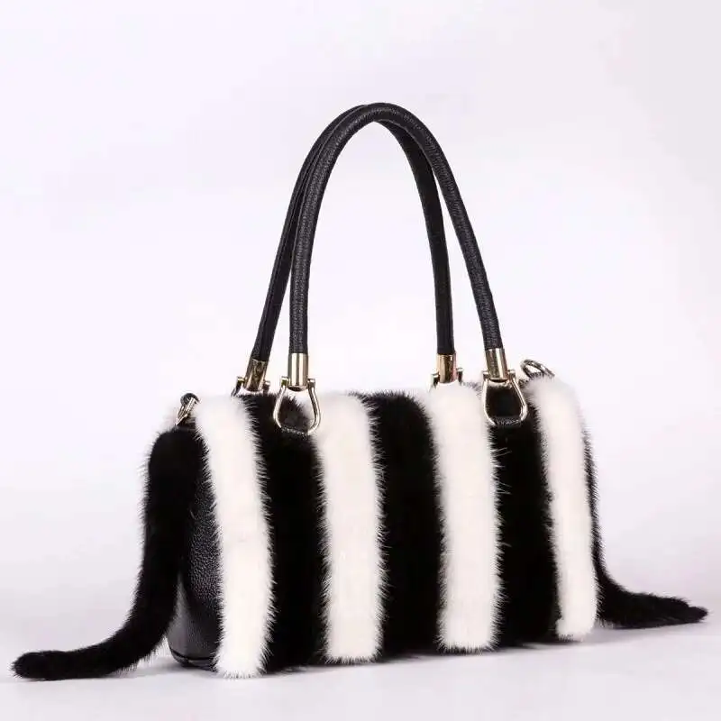 

Real Mink Fur Bag Genuine Fur Bag Luxury Women Winter Handbag Women's Evening Party Bag Ladies Fashion Shoulder Bag With Strap