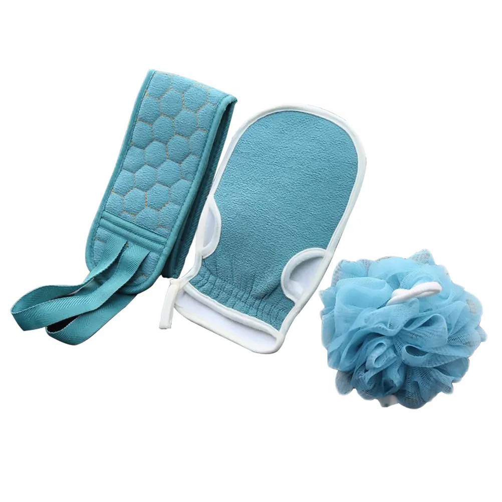 

1Set Full Body Cleaning Set Including Exfoliating Gloves Rubbing Ball and Long Handle Back Strip Bathing Supplies