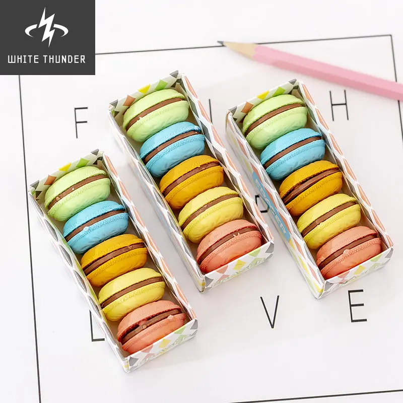 

5 Pcs/pack Macaron Color Sandwich Biscuit Eraser Rubber Eraser Primary Student Prizes Promotional Gift Stationery