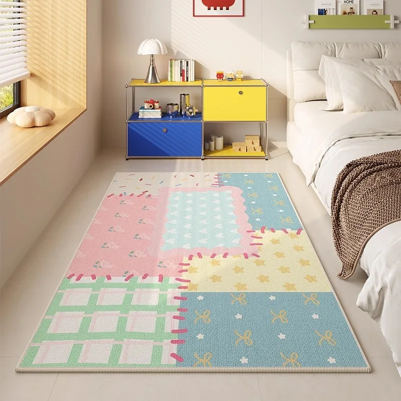 Dopamine Colorful Living Room Carpet Home Bedroom Bedside Soft Plush Rug Machine Washable Sofa Coffee Table Non Slip Floor Mat