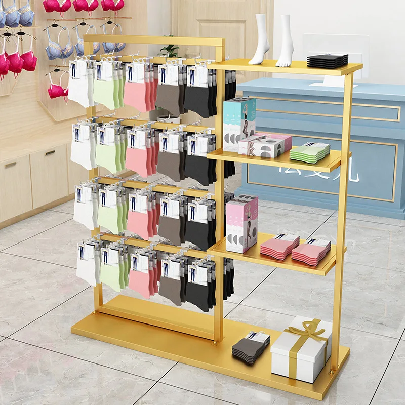 

Internet celebrity underwear shelf socks stockings pantyhose display rack boxed children's socks middle island rack display