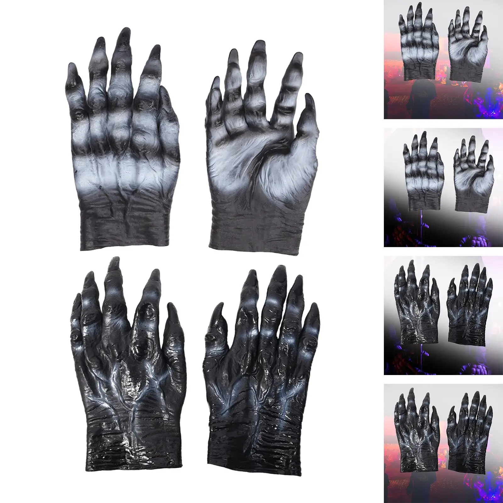 Gants de Costume de loup-garou, ongles longs, unisexe, effrayant pour hommes et femmes, Festival de carnaval, mains de loup, déguisement de pâques, jeu de rôle