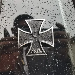 Iron Cross Chrome Metal Germany 1813 Malta Virtue Symbol Medal Cross Emblem Motorcycle Car Styling Badge Stickers Decal Auto Pat