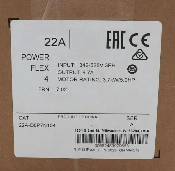 Brand New Orignial 22A-D8P7N104  4 AC Drive 22AD8P7N104 Fast Delivery