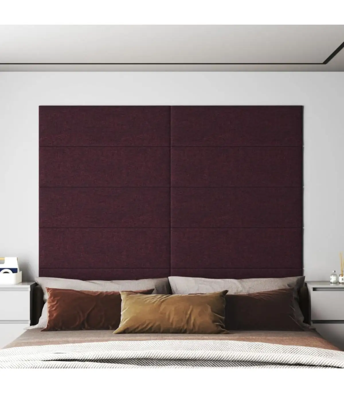 Wall covering wall panels 12 Pcts purple fabric 90x30 cm 3,24 m²