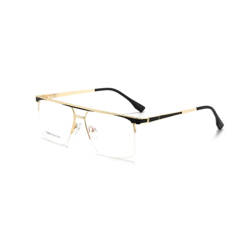 New Retro Style Two Bridge Metal Frame Optical Glasses Gold Silver For Men Bussiness Outdoor