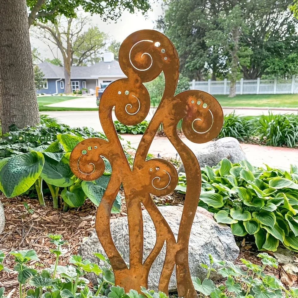 Enchanting Tiki-Inspired 1PC Wrought Iron Metal Decoration – Add Magic to Outdoor Garden. Captivating Courtyard Decor