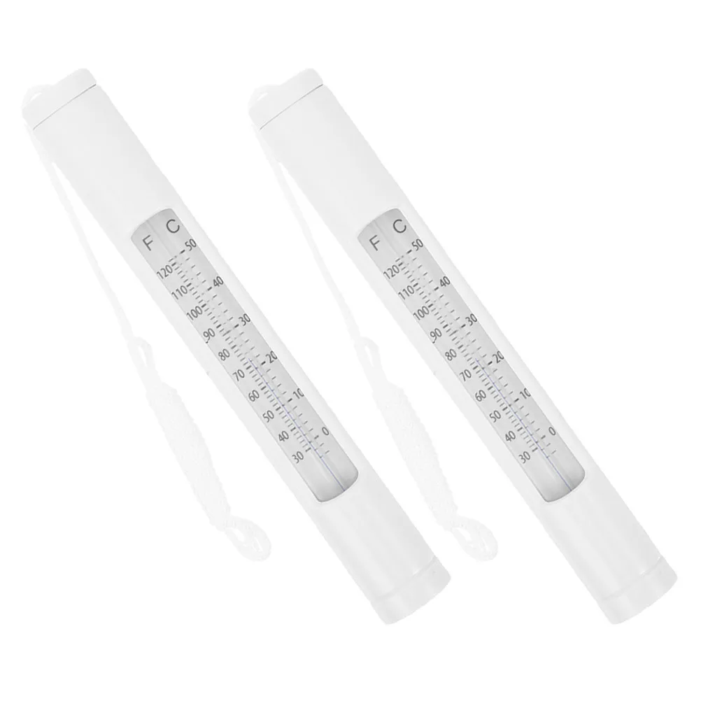 

2 шт. плавающих термометра для бассейна с большим дисплеем и шнуром, легко читаемые, точные измерения температуры воды для бассейнов, гидромассажных ванн, спа и аквариумов