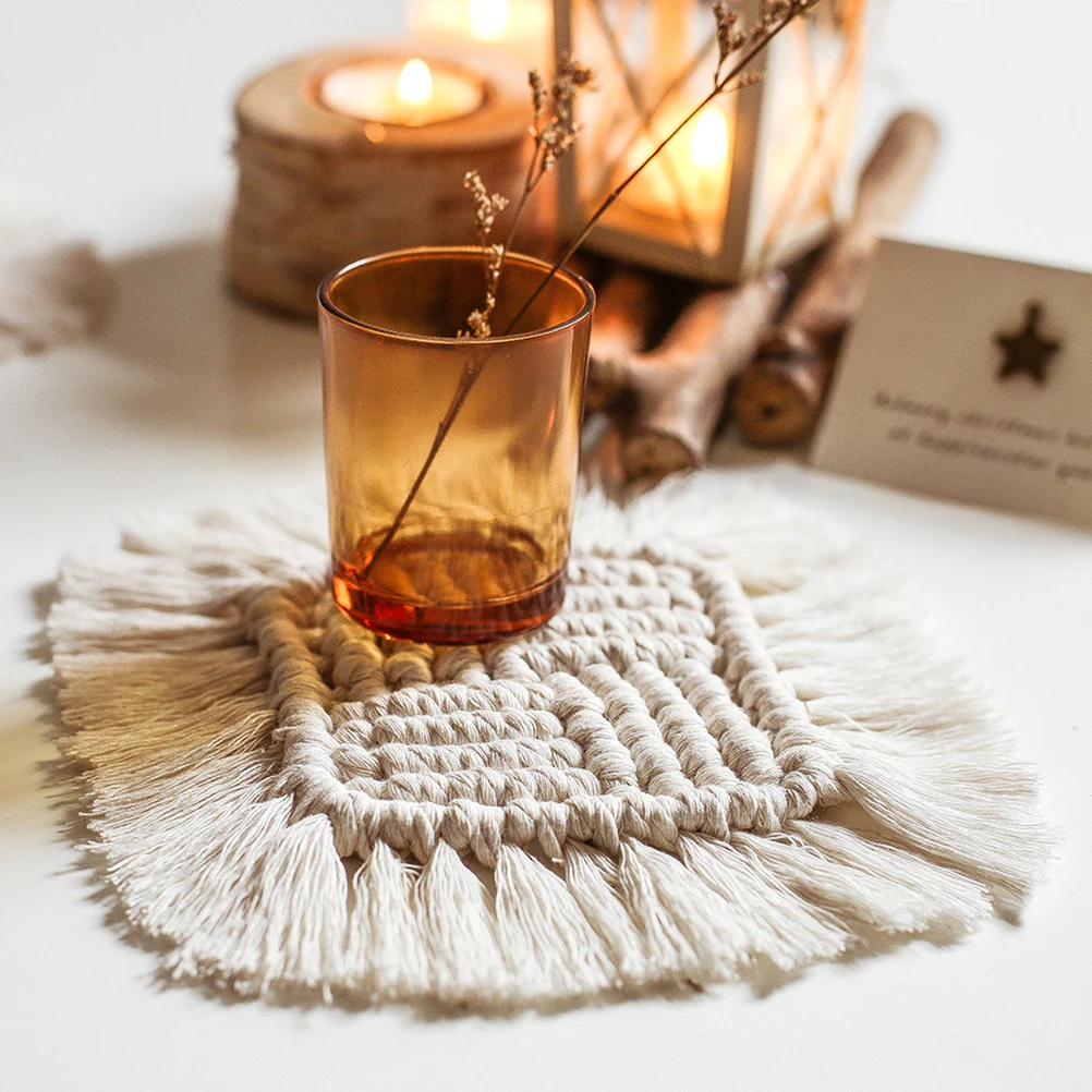 

Cotton Rope Coasters Heat Insulation Placemat Woven Tableware Mat Bowl Pad Dish Pad For Home Cafe Restaurant