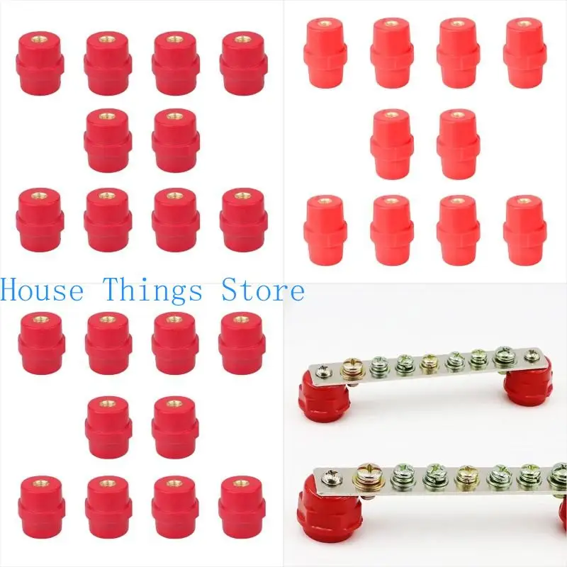 

652F 10Pcs Insulation Column Busbar Insulator Supporter Polyester Standoff Insulators