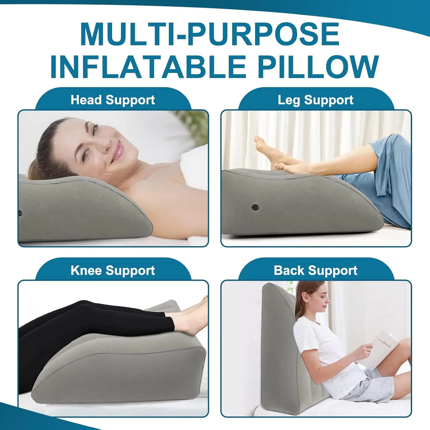 Inflatable Leg Pillow Foot Pillow Elevation Leg Pillows For Travel Camping Sleeping Wedge Pillow Knee Cushion PVC Portable Mat