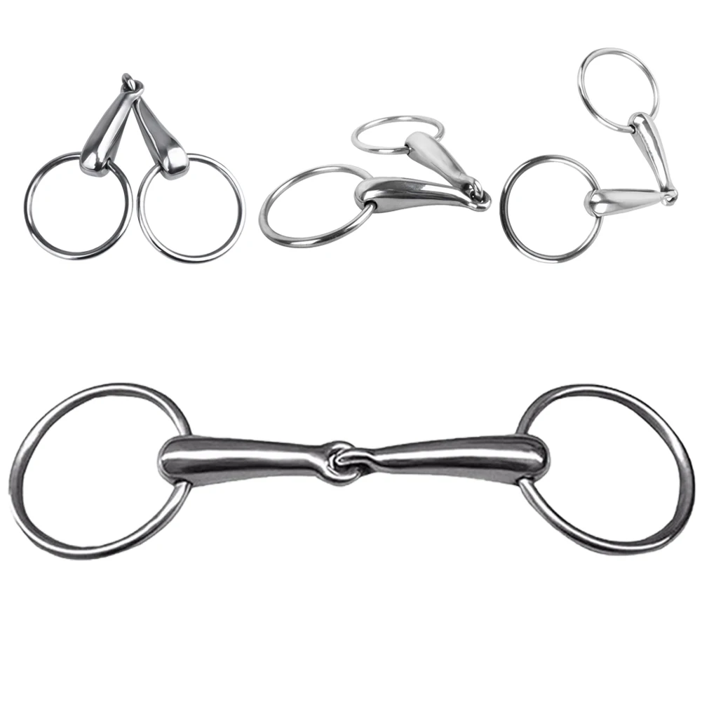 1 PC Snaffle Bit 135mm/145mm Stainless Steel Horse Mouth Snaffle Bit Double Jointed Loose Ring Snaffle Bit BT0519HO