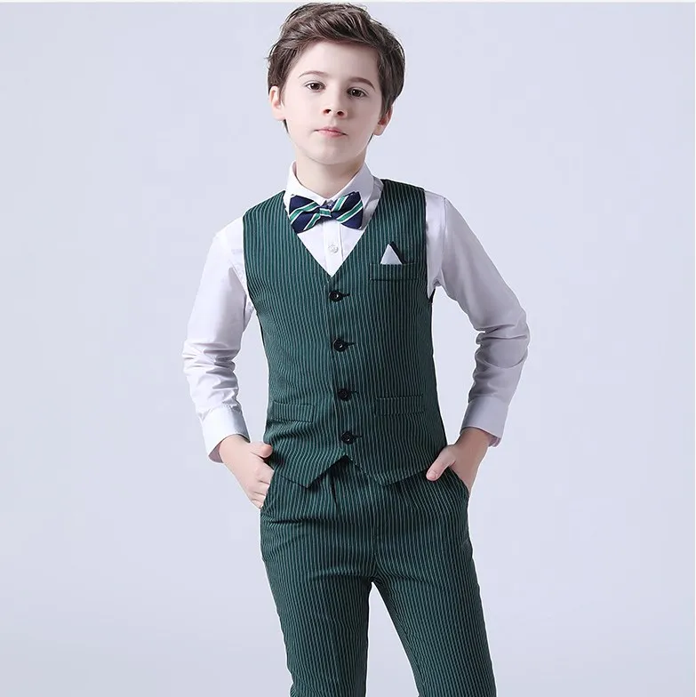 

Boys Summer Wedding Suit Kids 1Year Birthday Vest Pants 2PCS Formal Suit Child Party Ceremony Costume Teenager Photography Suit