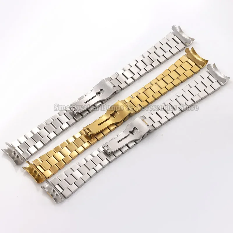 Pasek do zegarka ze stali nierdzewnej 20 mm dla Rolex dla Water Ghost dla Oyster Curved End Wrist Band Mężczyźni Kobiety Bransoletka Sport Watch Band