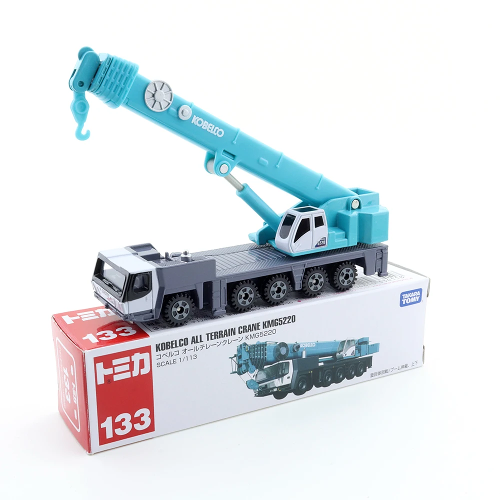 Takara Tomy tipo lungo Tomica No.133 Kobelco gru per tutti i terreni KMG5220 1/113 lega di metallo pressofusione modello di auto ragazzi giocattolo