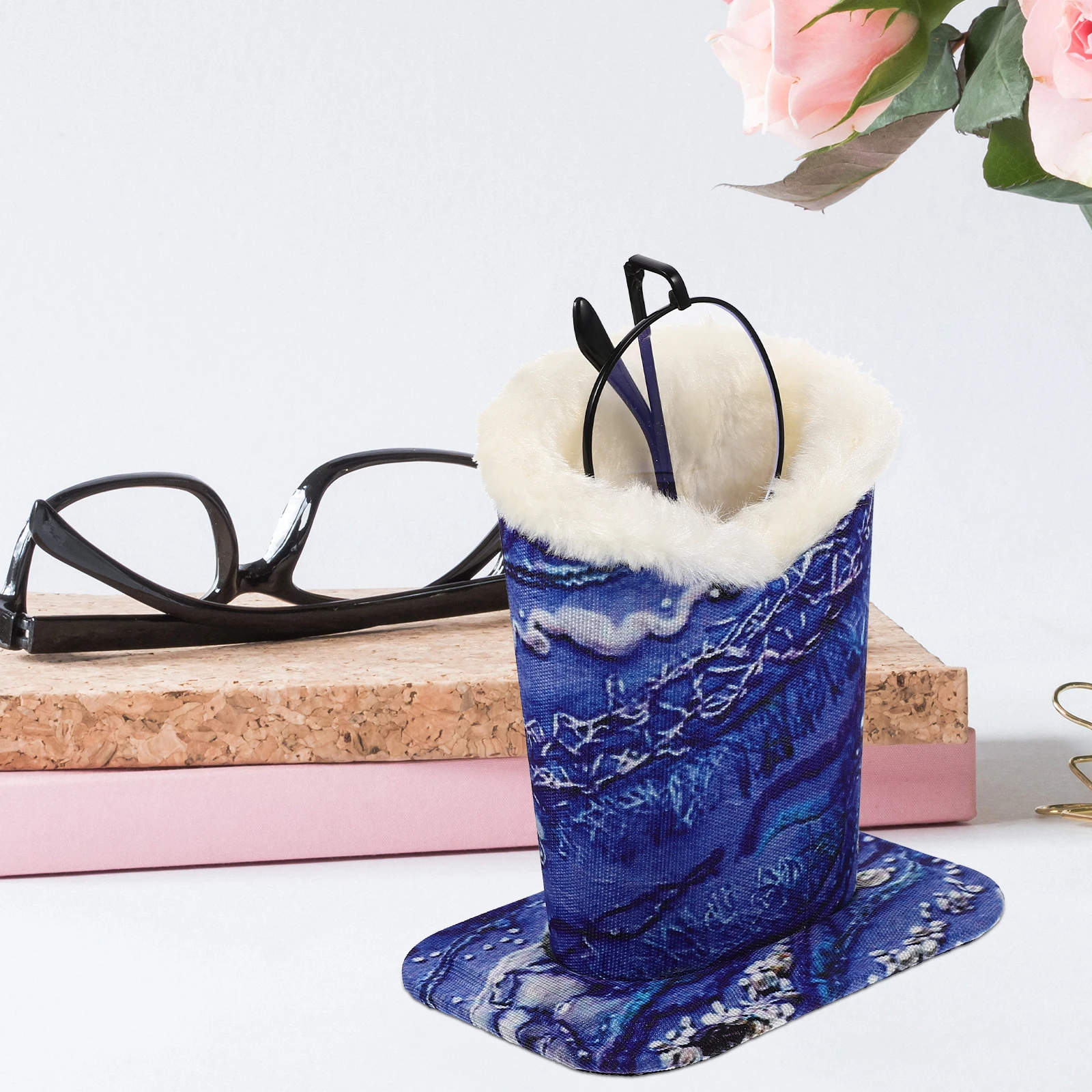 1pc Eye Glasses Stand Reusable Eyeglasses Holder Eyeglasses Display Stand Plush Sunglasses Holder PlushEyeglasses Storage Case