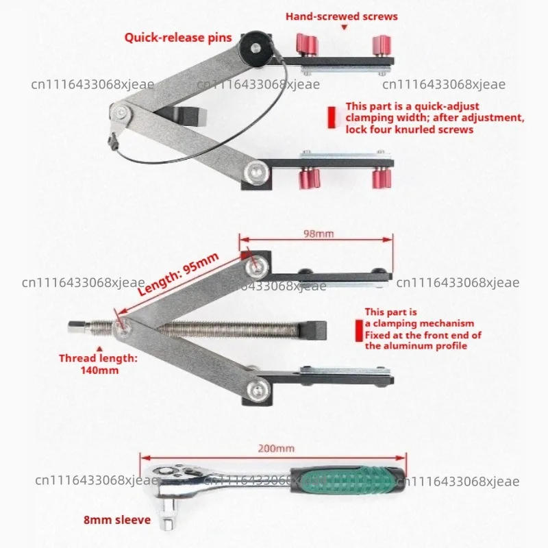 4-Way Woodworking Panel Clamp Aluminum Alloy Stainless Steel Clamping Tool Convenient Solid Wood Joining