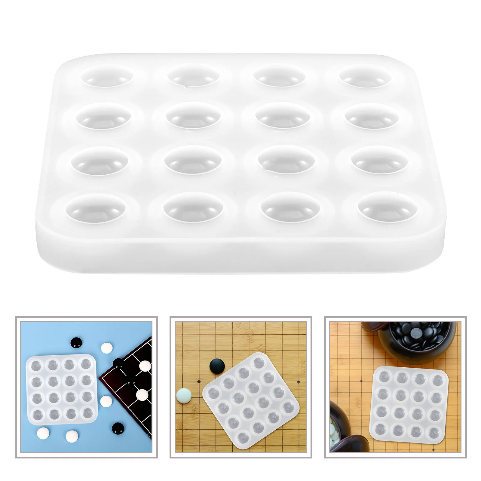 Molde epóxi para jogo de mesa Moldes de silicone, gel de sílica branca, gamão de fundição