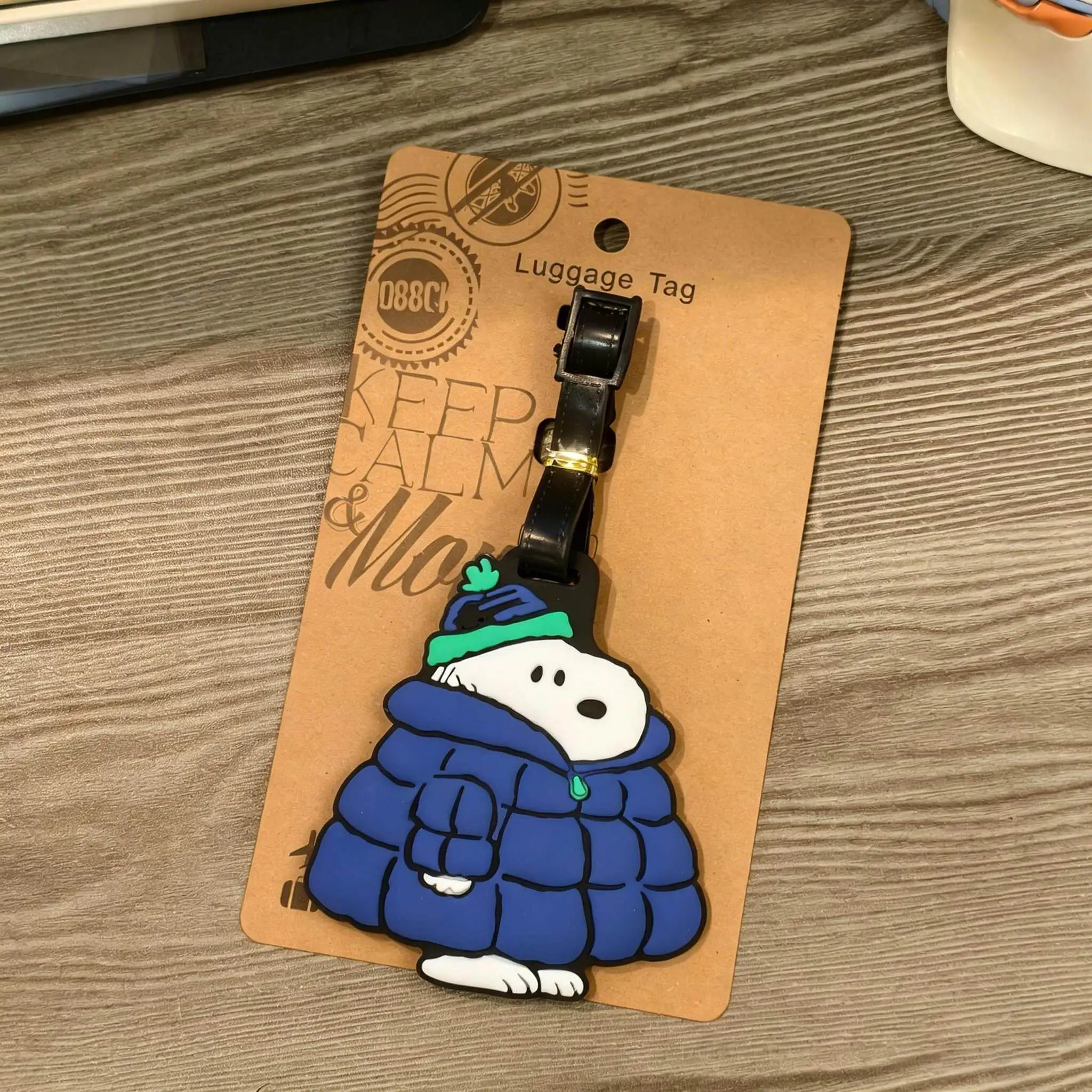 PEANUTS Snoopy Travel Puppy Series Luggage Tag Cute Cartoon Suitcase Name Tag Bag ID Holder Adjustable Strap Travel Accessory - view 2