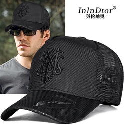 2023 new summer mesh breathable high top baseball cap fashion face small big head bib hat casual fashion for men