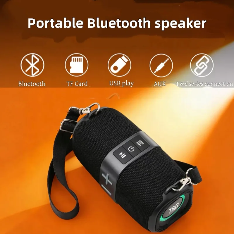 Outdoor Portable waterproof caxia de som Bluetooth Speaker Dual Subwoofer with RGB Support USB TF Card FM Radio Functionality
