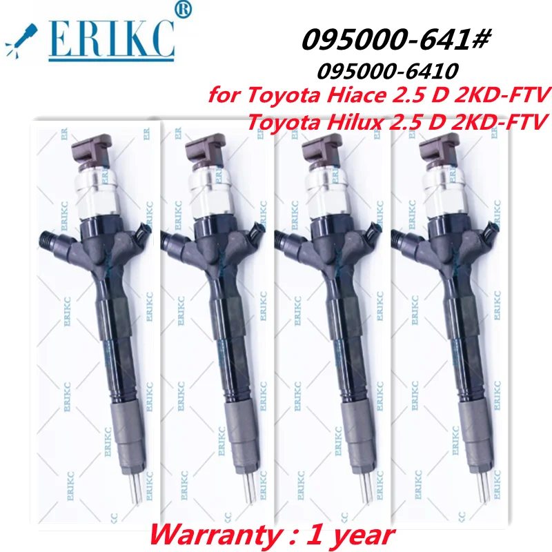 

ERIKC 4 PCS 095000-641# 095000-6410 Common Rail Diesel Fuel 23670-0L010 23670-0L070 FOR Toyota Hiace 2.5 D 2KD-FTV Toyota Hilux