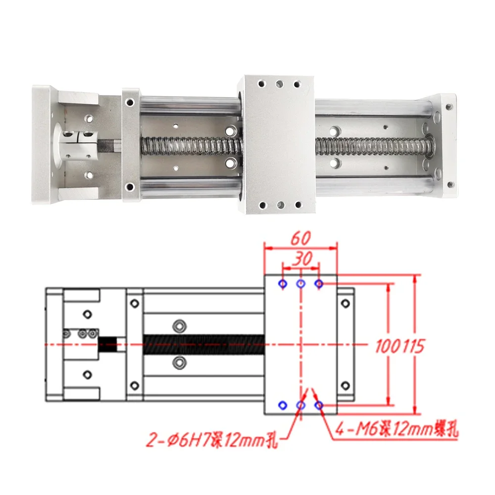 Imagem -05 - Alumínio Movimento Deslizante Tabela Cnc Router Motorizado Bola Parafuso Módulo Linear Guia Stage Eixo Xyz Cnc Sfu1605