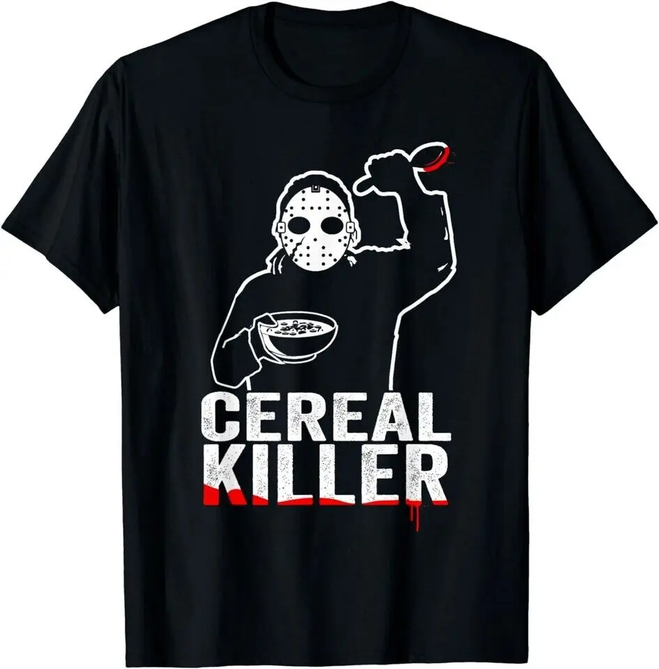 NEW LIMITED Funny Cereal Killer Halloween Breakfast T-Shirt