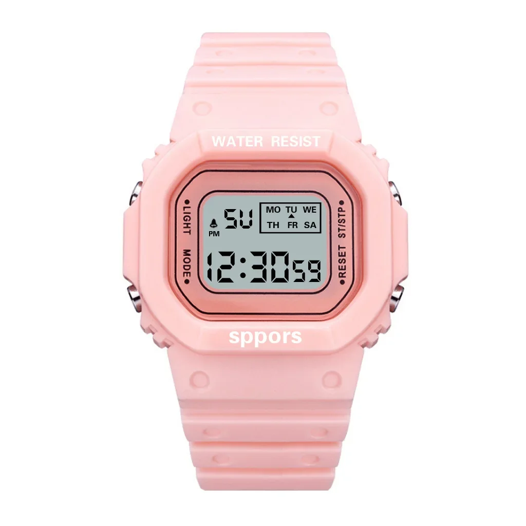 Transparent Luminous Sports Watch Waterproof Multifunctional Electronic Watch for Women Children Digital Display Wristwatches