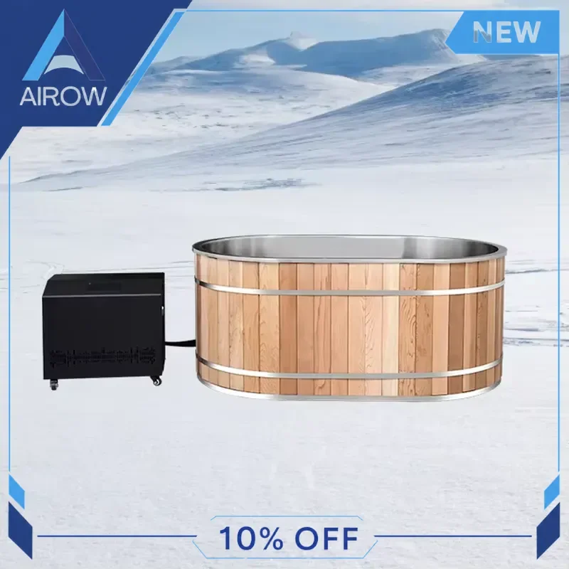 for Stainless Steel 304 Cold Plunge Tub Canadian Western Red Cedar Ice Bath 186 Gallon Large Capacity for Adult Home Gym