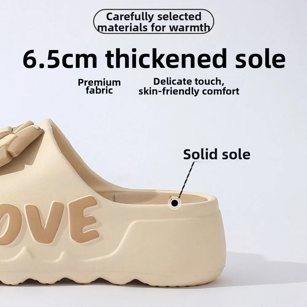 

Модные женские шлепанцы на платформе 6,5 см с бантом, нескользящие, для дома и отдыха, удобные, для пляжа и улицы