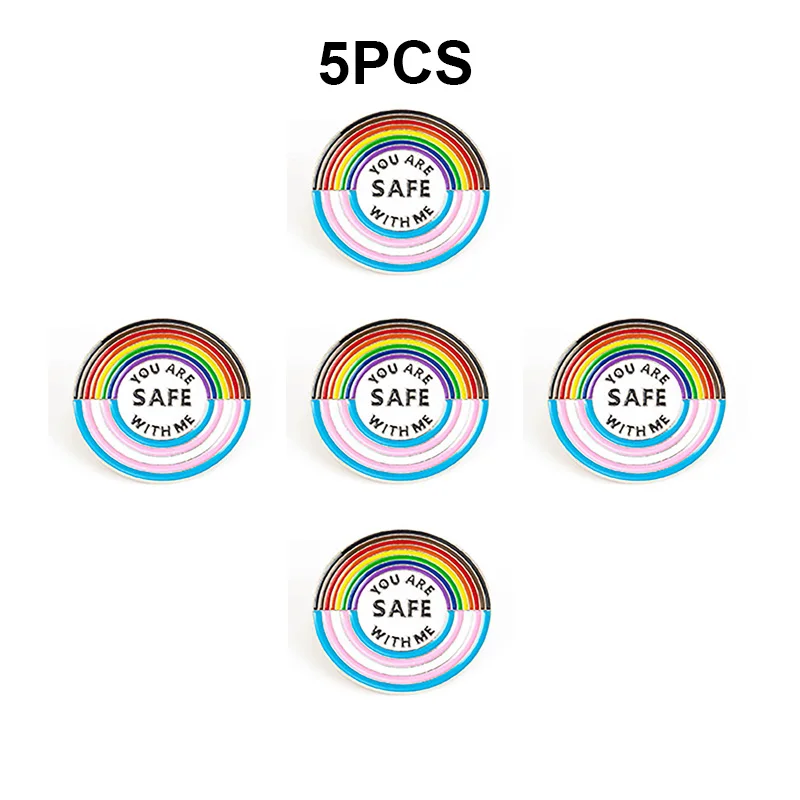 1-100pcs You are safe with me Lapel Pin Flag badge Brooch Pins Badges