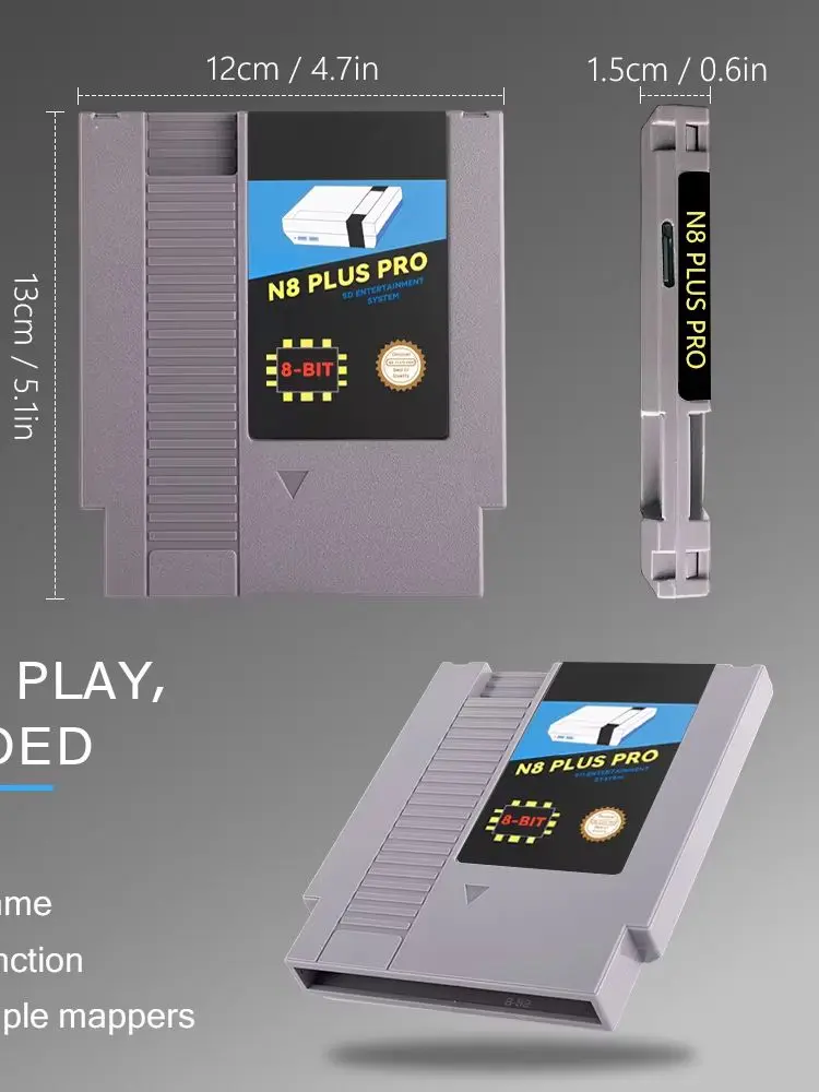 Karta Flash 1000 w 1 N8 PLUS z kartą Micro SD 8GB do konsoli NES 8-bit, Plug and Play, kartridż z grami do Nintendo, kolekcjonerski. — zdjęcie produktu 7