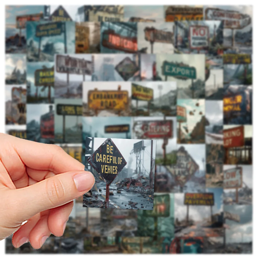 50PCS Apocalyptic Signs Sticker Waterproof Decal For Luggage Laptop Mobile Phone Helmet Motorcycle Stationery Decorative Sticker