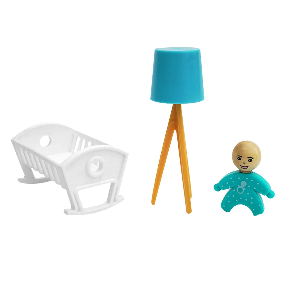 1 Zestaw Symulowanej Lampki Podłogowej do Łóżka Bezpieczna Mini Dekoracja Domu Miniaturowe Meble Ozdoba Domu Łóżeczko Dziecięce