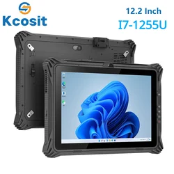 Kcosit K20A 견고한 태블릿 PC 팬, 윈도우 11, 12.2 인치 인텔 I7-1255U, 16GB RAM, 4G LTE, RS232, GPS MIL-STD-810G 듀얼 배터리