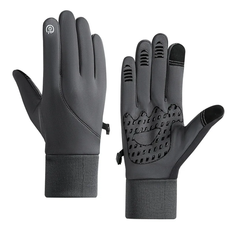 Black L waterproof bicycle gloves, winter motorcycle gloves, touch screen bicycle gloves, outdoor riding scooters, windpr image 4