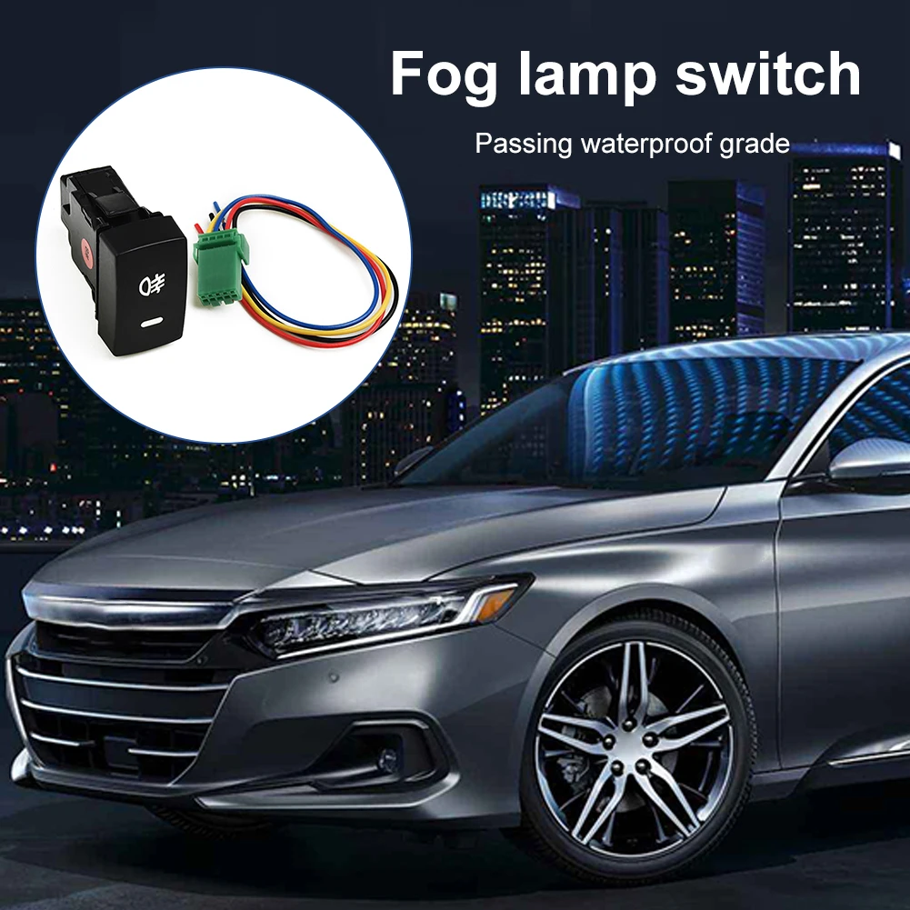 

5-Pin Car Light On/Off LED Push Button LED Fog Lamp Switches with Cable Auto Fog Lights Switch Or Honda Accord Civic Accessories