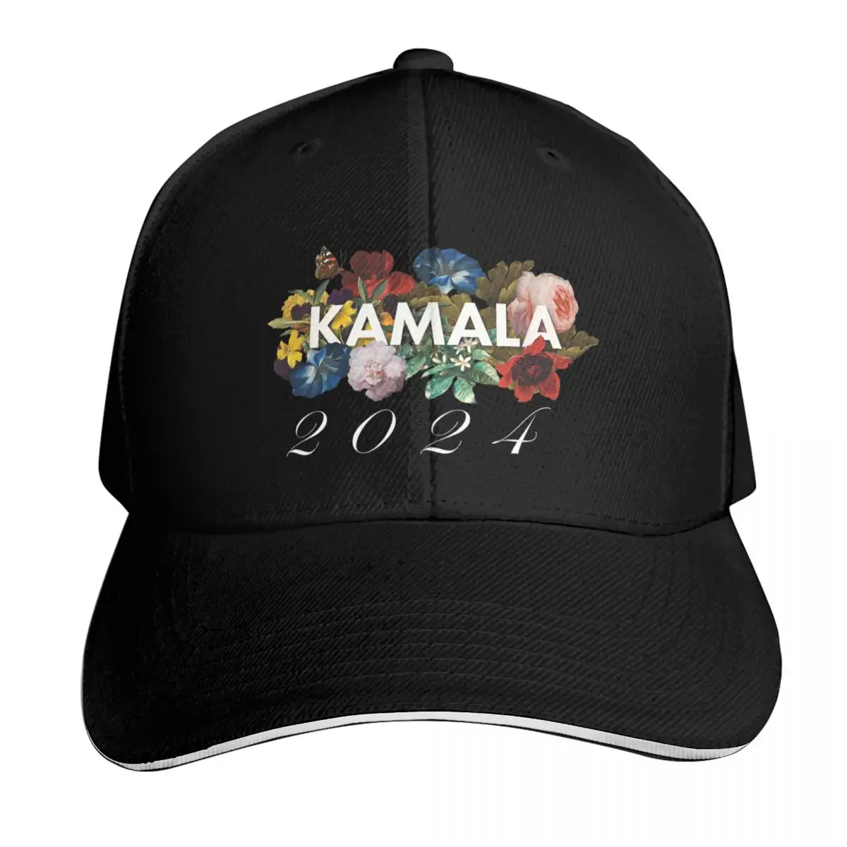 Kamala Harris Vintage Floral Feminine First Female President Baseball Cap Men Women Casual Summer Sport Sun Cap