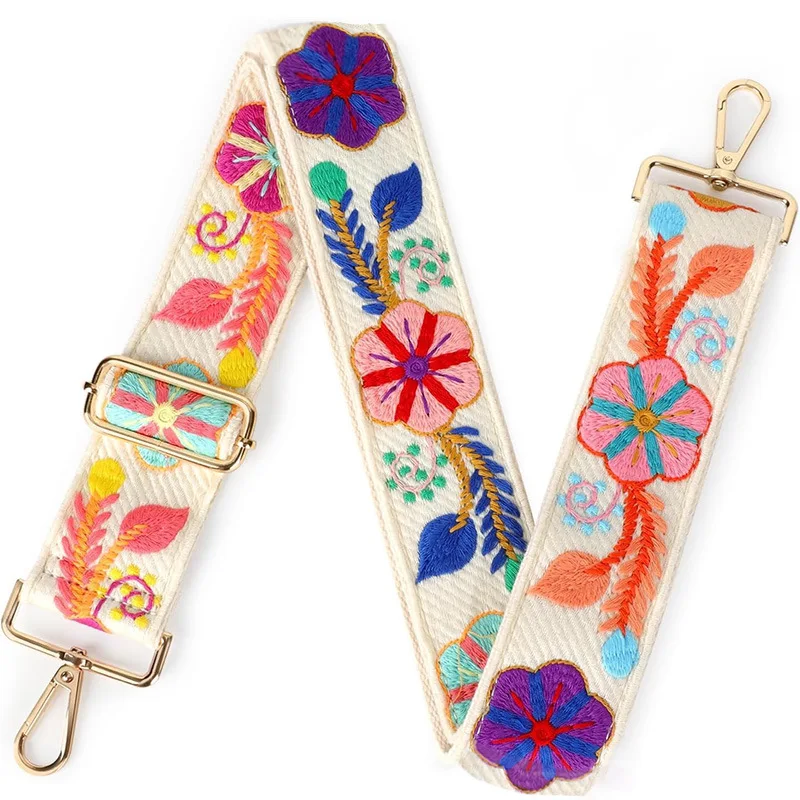 Vintage Style DIY Embroidery Shoulder Strap Multi-purpose Fashion Handbag Accessory Adjustable Comfortable Purse Strap