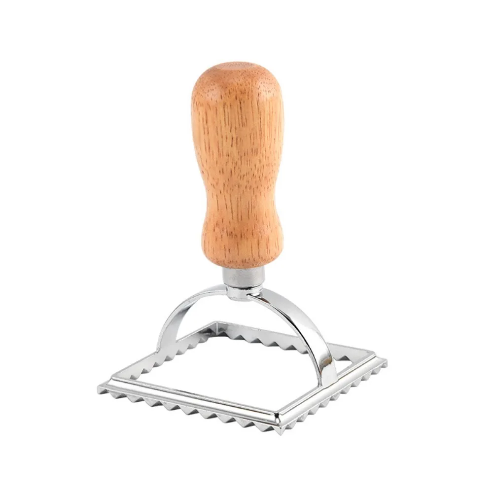 

Wooden Handle Cookie Stamps Square/Round/Heart/Star S/L Cookie Cutters Durable Multiple Shapes Dumpling Skin Maker