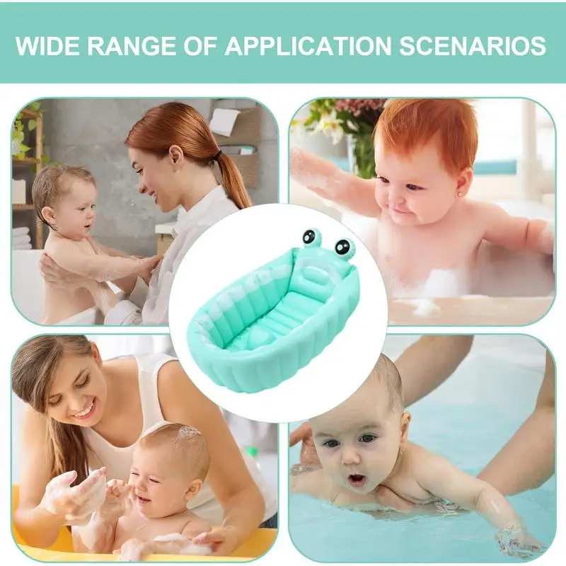 Baby Bathtub With Air Pump Portable Newborn Toddler Bathing Tub With Air Pump Collapsible Shower Basin For Boys And Girls Home